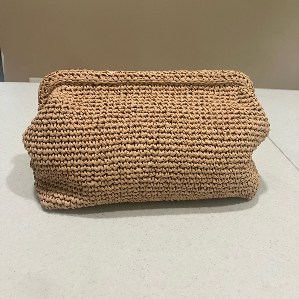 J. Crew Raffia Natural Straw Clutch. *NEW*